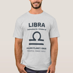 Aangepaste naam / tekst Zodiac Sign Weegschaal T-shirt
