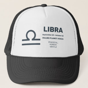 Aangepaste naam / tekst Zodiac Sign Weegschaal Trucker Pet
