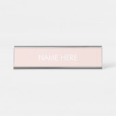 Aangepaste naam tekst zwart-wit roze bureau naam b naambordje (Voorkant)