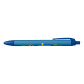 Aangepaste naam & tekst Zweedse vlag Blauwe Inkt Pen (Bovenkant)