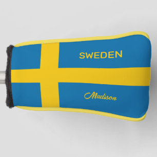 Aangepaste naam & tekst Zweedse vlag Golfheadcover