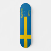 Aangepaste naam & tekst Zweedse vlag Persoonlijk Skateboard (Voorkant)