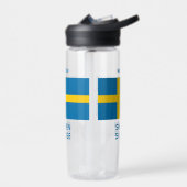 Aangepaste naam & tekst Zweedse vlag Waterfles (Links)