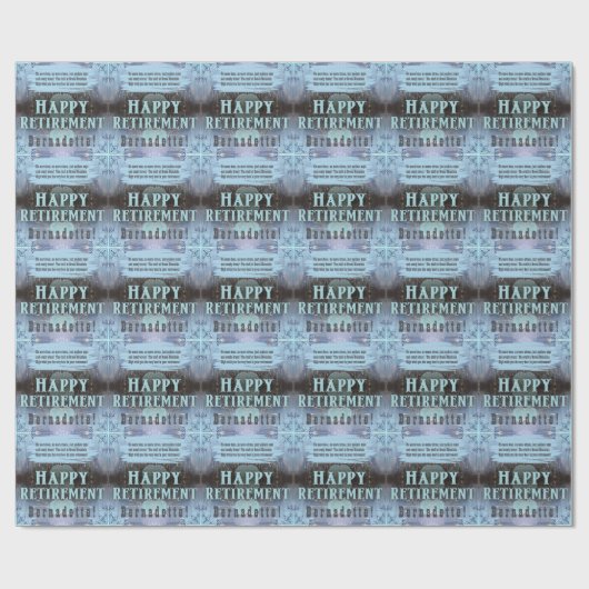 Aangepaste naam Tekstbericht Blauwe Pensioen Cadeaupapier (Vlak)