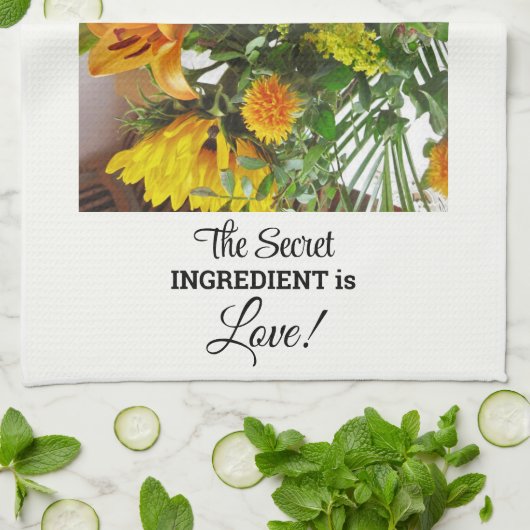 Aangepaste naam, Tekstcitaat Zonnebloem Afdrukken Theedoek (Gevouwen)