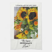 Aangepaste naam, Tekstcitaat Zonnebloem Afdrukken Theedoek (Verticaal)