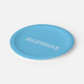 Aangepaste naam tekstlicht Blauw en witte verjaard Papieren Bordje (Gekanteld)