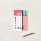 Aangepaste naam telefoonbericht kantoor post-it® notes (Op bureau)