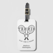 Aangepaste naam TENNIS Bagagelabel (Voorkant (verticaal))