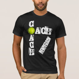 Aangepaste naam Tennis Coach Grunge T-shirt
