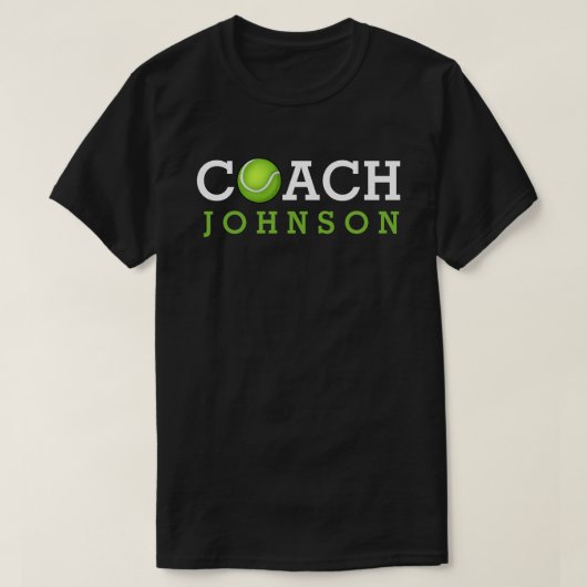 Aangepaste naam Tennis Coach T-shirt (Design voorkant)