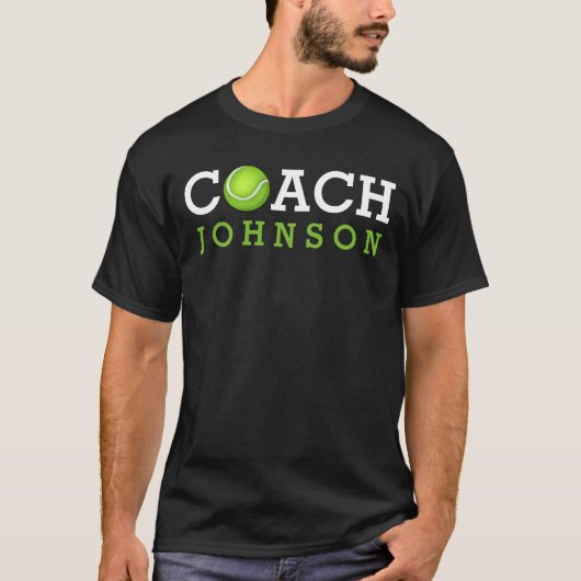 Aangepaste naam Tennis Coach T-shirt (Voorkant)