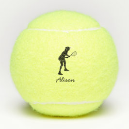 Aangepaste naam Tennis Girl Tennisballen