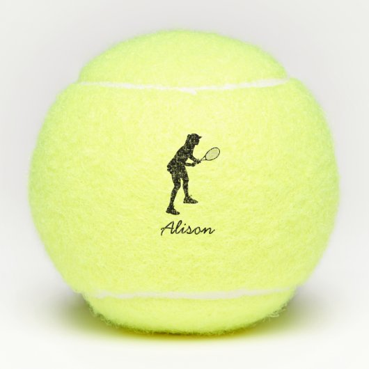 Aangepaste naam Tennis Girl Tennisballen (Voorkant)