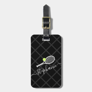 Aangepaste naam Tennis Monogram Bagagelabel