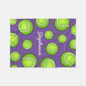Aangepaste naam Tennis Paars Fleece Deken (Voorkant (Horizontaal))