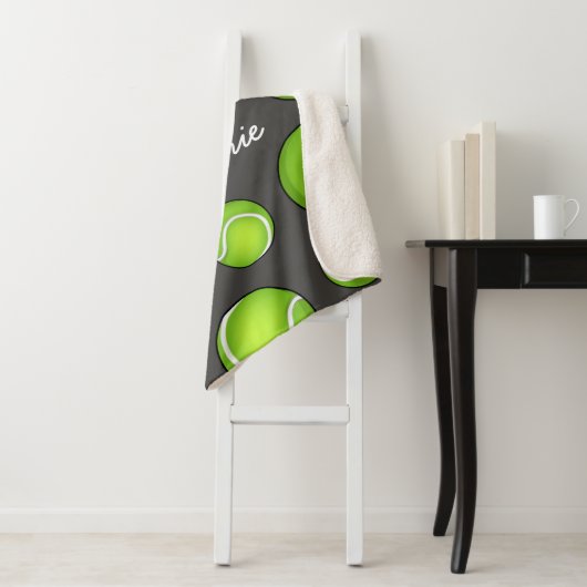 Aangepaste naam Tennis Paars Sherpa Deken (In situ)