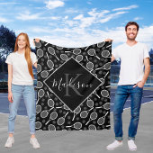 Aangepaste Naam Tennis Racket Fleece Deken