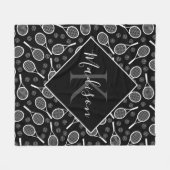 Aangepaste Naam Tennis Racket Fleece Deken (Voorkant (Horizontaal))