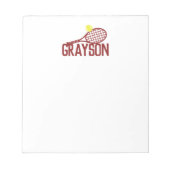 Aangepaste naam Tennis Sportkleuren Aangepaste kle Notitieblok (Voorkant)