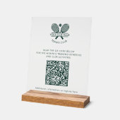 Aangepaste naam tennis team QR-code website Sport  Acryl Bord (Hoek)