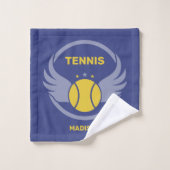 Aangepaste naam Tennisbal met vleugels Bad Handdoek (Wasdoekje)