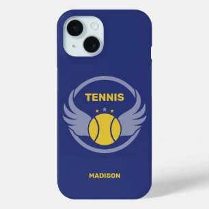 Aangepaste naam Tennisbal met vleugels iPhone 15 Case