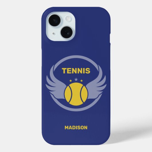 Aangepaste naam Tennisbal met vleugels Case-Mate iPhone Case (Achterkant)