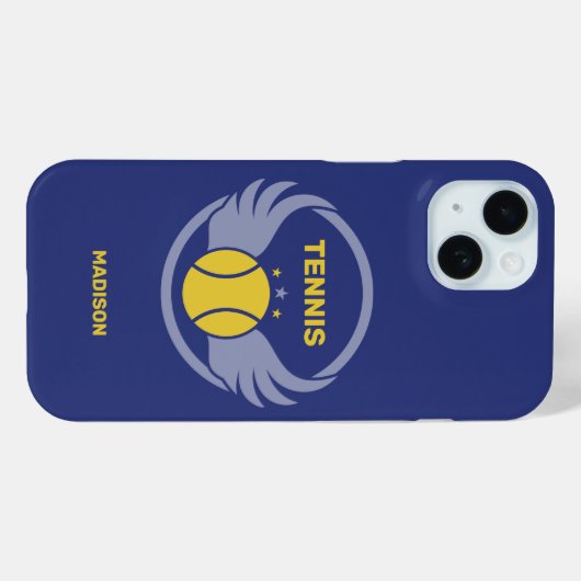 Aangepaste naam Tennisbal met vleugels Case-Mate iPhone Case (Achterkant (horizontaal))
