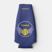 Aangepaste naam Tennisbal met vleugels Flesjeskoeler (Voorkant)