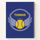 Aangepaste naam Tennisbal met vleugels Notitieboek (Achterkant)
