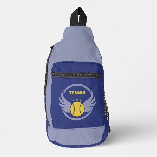 Aangepaste naam Tennisbal met vleugels Sling Bag (Voorkant)
