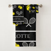 Aangepaste Naam Tennisbal & Racket Handdoek Set (Insitu)