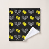 Aangepaste Naam Tennisbal & Racket Handdoek Set (Wasdoekje)