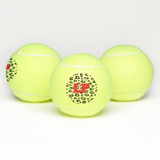 Aangepaste naam tennisballen met luipaard patroon (Multi)