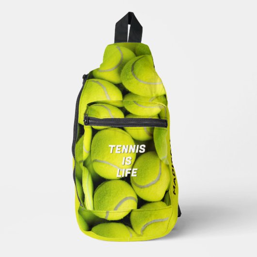 Aangepaste naam Tennisballen Sling Bag (Voorkant)