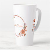 Aangepaste naam terracotta bloemenkoppel cadeau mo latte mok (Rechterhoek)