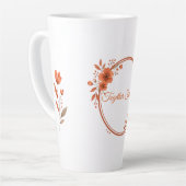 Aangepaste naam terracotta bloemenkoppel cadeau mo latte mok (Linkerhoek)