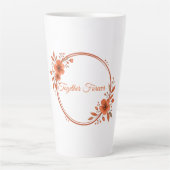Aangepaste naam terracotta bloemenkoppel cadeau mo latte mok (Voorkant)