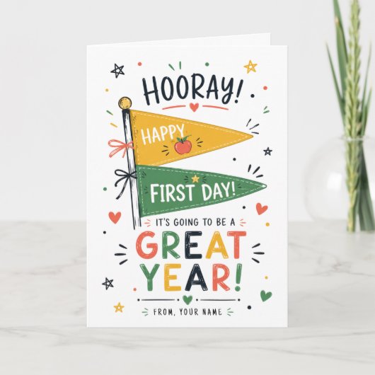 Aangepaste naam terug naar school Printbaar cadeau Kaart (Voorkant)