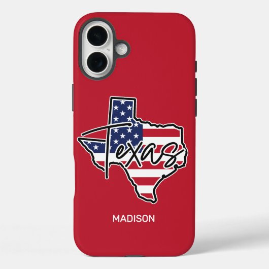Aangepaste naam Texas Case-Mate iPhone Case (Achterkant)