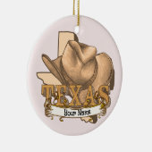 Aangepaste naam Texas Cowboy Keramisch Ornament (Rechts)