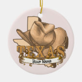 Aangepaste naam Texas Cowboy Keramisch Ornament (Voorkant)