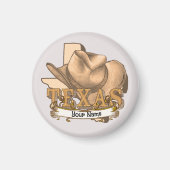 Aangepaste naam Texas Cowboy Magneet (Voorkant)