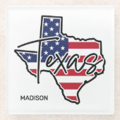Aangepaste naam Texas Glazen Onderzetter (Voorkant)