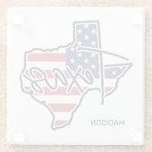 Aangepaste naam Texas Glazen Onderzetter (Achterkant)