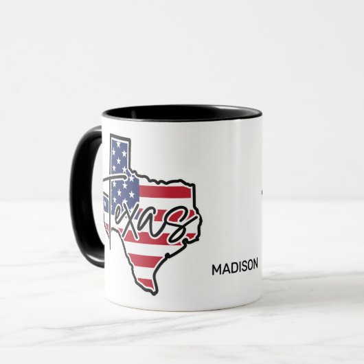Aangepaste naam Texas Mok (Voorkant links)