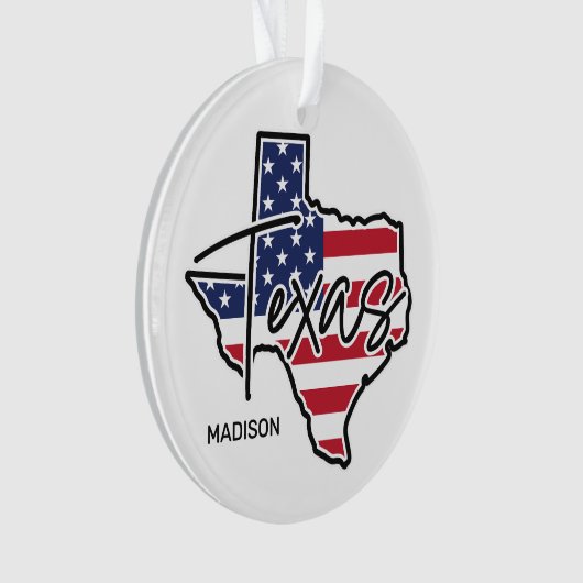 Aangepaste naam Texas Ornament (voorkant)