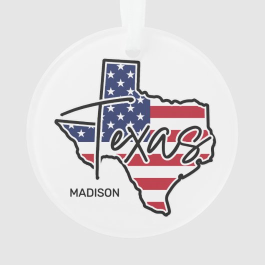 Aangepaste naam Texas Ornament (achterkant)