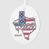 Aangepaste naam Texas Ornament (voorkant)